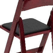 HERCULES Series Mahogany Wood Folding Chair with Vinyl Padded Seat, XF-2903-MAH-WOOD-GG
