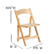 HERCULES Series Natural Wood Folding Chair with Vinyl Padded Seat, XF-2903-NAT-WOOD-GG