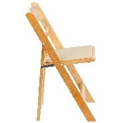 HERCULES Series Natural Wood Folding Chair with Vinyl Padded Seat, XF-2903-NAT-WOOD-GG