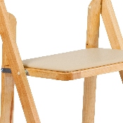 HERCULES Series Natural Wood Folding Chair with Vinyl Padded Seat, XF-2903-NAT-WOOD-GG
