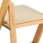 HERCULES Series Natural Wood Folding Chair with Vinyl Padded Seat, XF-2903-NAT-WOOD-GG