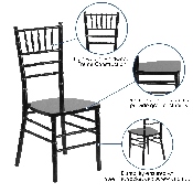 HERCULES Series Black Wood Chiavari Chair, XS-BLACK-GG