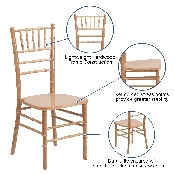 HERCULES Series Natural Wood Chiavari Chair, XS-NATURAL-GG