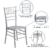HERCULES Series Silver Wood Chiavari Chair, XS-SILVER-GG