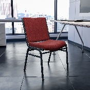 HERCULES Series Heavy Duty Burgundy Patterned Fabric Stack Chair, XU-60153-BY-GG