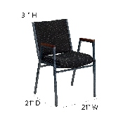 HERCULES Series Heavy Duty Black Dot Fabric Stack Chair with Arms, XU-60154-BK-GG