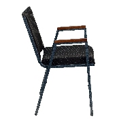 HERCULES Series Heavy Duty Black Dot Fabric Stack Chair with Arms, XU-60154-BK-GG