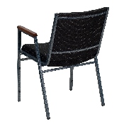 HERCULES Series Heavy Duty Black Dot Fabric Stack Chair with Arms, XU-60154-BK-GG