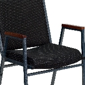 HERCULES Series Heavy Duty Black Dot Fabric Stack Chair with Arms, XU-60154-BK-GG
