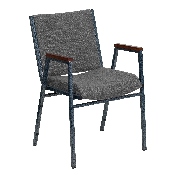 HERCULES Series Heavy Duty Gray Fabric Stack Chair with Arms, XU-60154-GY-GG