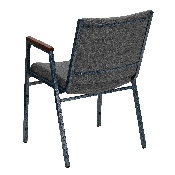 HERCULES Series Heavy Duty Gray Fabric Stack Chair with Arms, XU-60154-GY-GG