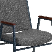 HERCULES Series Heavy Duty Gray Fabric Stack Chair with Arms, XU-60154-GY-GG