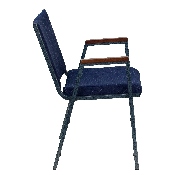 HERCULES Series Heavy Duty Navy Blue Dot Fabric Stack Chair with Arms, XU-60154-NVY-GG