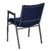 HERCULES Series Heavy Duty Navy Blue Dot Fabric Stack Chair with Arms, XU-60154-NVY-GG