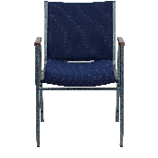 HERCULES Series Heavy Duty Navy Blue Dot Fabric Stack Chair with Arms, XU-60154-NVY-GG