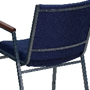 HERCULES Series Heavy Duty Navy Blue Dot Fabric Stack Chair with Arms, XU-60154-NVY-GG