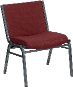 HERCULES Series Big & Tall 1000 lb. Rated Burgundy Fabric Stack Chair, XU-60555-BY-GG