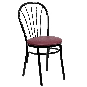 HERCULES Series Fan Back Metal Chair - Burgundy Vinyl Seat, XU-698B-BGV-GG