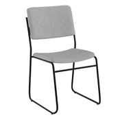 HERCULES Series 500 lb. Capacity High Density Gray Fabric Stacking Chair with Sled Base, XU-8700-GY-B-30-GG