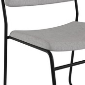 HERCULES Series 500 lb. Capacity High Density Gray Fabric Stacking Chair with Sled Base, XU-8700-GY-B-30-GG