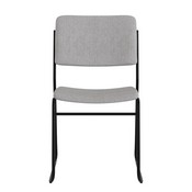 HERCULES Series 500 lb. Capacity High Density Gray Fabric Stacking Chair with Sled Base, XU-8700-GY-B-30-GG