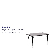 24''W x 48''L Rectangular Grey Thermal Laminate Activity Table - Standard Height Adjustable Legs, XU-A2448-REC-GY-T-A-GG