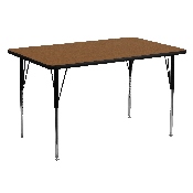 30''W x 60''L Rectangular Oak HP Laminate Activity Table - Standard Height Adjustable Legs, XU-A3060-REC-OAK-H-A-GG
