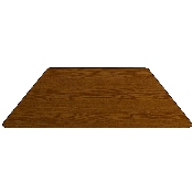 29.5''W x 57.25''L Trapezoid Oak Thermal Laminate Activity Table - Height Adjustable Short Legs, XU-A3060-TRAP-OAK-T-P-GG