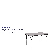 30''W x 72''L Rectangular Grey Thermal Laminate Activity Table - Standard Height Adjustable Legs, XU-A3072-REC-GY-T-A-GG