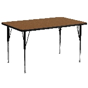 30''W x 72''L Rectangular Oak HP Laminate Activity Table - Standard Height Adjustable Legs, XU-A3072-REC-OAK-H-A-GG