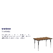 36''W x 72''L Rectangular Oak Thermal Laminate Activity Table - Standard Height Adjustable Legs, XU-A3672-REC-OAK-T-A-GG