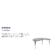 48''W x 72''L Kidney Grey HP Laminate Activity Table - Standard Height Adjustable Legs, XU-A4872-KIDNY-GY-H-A-GG