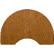 48''W x 72''L Kidney Oak Thermal Laminate Activity Table - Height Adjustable Short Legs, XU-A4872-KIDNY-OAK-T-P-GG