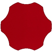 60'' Flower Red Thermal Laminate Activity Table - Standard Height Adjustable Legs, XU-A60-FLR-RED-T-A-GG
