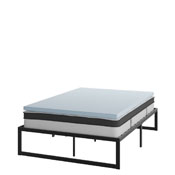 Leo 14 Inch Metal Platform Bed Frame with 10 Inch Pocket Spring Mattress in a Box and 2 Inch Cool Gel Memory Foam Topper - Full, XU-BD10-10PSM2M35-F-GG