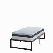 Leo 14 Inch Metal Platform Bed Frame with 10 Inch Pocket Spring Mattress in a Box and 2 Inch Cool Gel Memory Foam Topper - Twin, XU-BD10-10PSM2M35-T-GG
