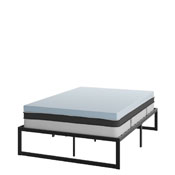 Leo 14 Inch Metal Platform Bed Frame with 10 Inch Pocket Spring Mattress in a Box and 3 inch Cool Gel Memory Foam Topper - Full, XU-BD10-10PSM3M35-F-GG