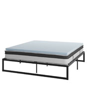 Leo 14 Inch Metal Platform Bed Frame with 10 Inch Pocket Spring Mattress in a Box and 3 inch Cool Gel Memory Foam Topper - King, XU-BD10-10PSM3M35-K-GG