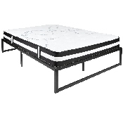 14 Inch Metal Platform Bed Frame with 12 Inch Pocket Spring Mattress in a Box (No Box Spring Required) - Full, XU-BD10-12PSM-F-GG