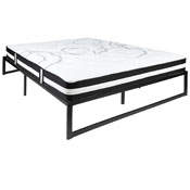 14 Inch Metal Platform Bed Frame with 12 Inch Pocket Spring Mattress in a Box (No Box Spring Required) - Queen, XU-BD10-12PSM-Q-GG