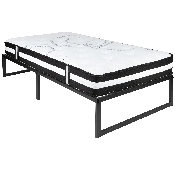 14 Inch Metal Platform Bed Frame with 12 Inch Pocket Spring Mattress in a Box (No Box Spring Required) - Twin, XU-BD10-12PSM-T-GG