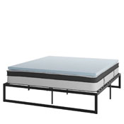 Leo 14 Inch Metal Platform Bed Frame with 12 Inch Pocket Spring Mattress in a Box and 2 Inch Cool Gel Memory Foam Topper - King, XU-BD10-12PSM2M35-K-GG