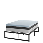 Leo 14 Inch Metal Platform Bed Frame with 12 Inch Pocket Spring Mattress in a Box and 3 inch Cool Gel Memory Foam Topper - Full, XU-BD10-12PSM3M35-F-GG