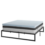 Leo 14 Inch Metal Platform Bed Frame with 12 Inch Pocket Spring Mattress in a Box and 3 inch Cool Gel Memory Foam Topper - King, XU-BD10-12PSM3M35-K-GG