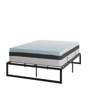 Leo 14 Inch Metal Platform Bed Frame with 12 Inch Pocket Spring Mattress in a Box and 3 inch Cool Gel Memory Foam Topper - Queen, XU-BD10-12PSM3M35-Q-GG