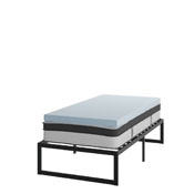 Leo 14 Inch Metal Platform Bed Frame with 12 Inch Pocket Spring Mattress in a Box and 3 inch Cool Gel Memory Foam Topper - Twin, XU-BD10-12PSM3M35-T-GG