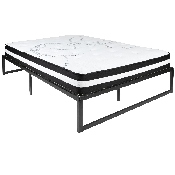 14 Inch Metal Platform Bed Frame with 10 Inch Pocket Spring Mattress in a Box (No Box Spring Required) - Full, XU-BD10001-10PSM-F-GG