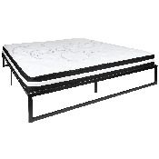 14 Inch Metal Platform Bed Frame with 10 Inch Pocket Spring Mattress in a Box (No Box Spring Required) - King, XU-BD10001-10PSM-K-GG