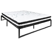14 Inch Metal Platform Bed Frame with 10 Inch Pocket Spring Mattress in a Box (No Box Spring Required) - Queen, XU-BD10001-10PSM-Q-GG