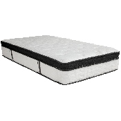 14 Inch Metal Platform Bed Frame with 12 Inch Memory Foam Pocket Spring Mattress in a Box (No Box Spring Required) - Twin, XU-BD10001-12MFM-T-GG